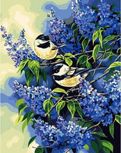 Carica l&#39;immagine nel visualizzatore di Gallery, Dipingere con i numeri - Due Uccelli Su Un Ramo Lilla