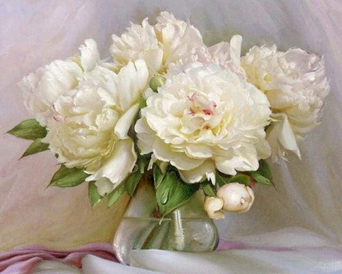 Dipingere con i numeri - Peonie Bianche